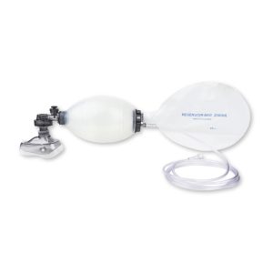 Reusable Bag Valve Mask Kit designed for effective ventilation, featuring a durable silicone mask, a resuscitation bag, and an oxygen reservoir.